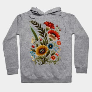 Folk Art Pressed Flowers Hoodie